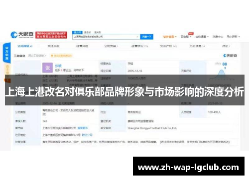 上海上港改名对俱乐部品牌形象与市场影响的深度分析 上海上港改名对俱乐部品牌形象与市场影响的深度分析