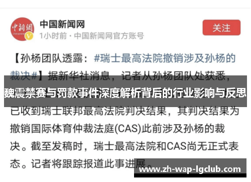 魏震禁赛与罚款事件深度解析背后的行业影响与反思