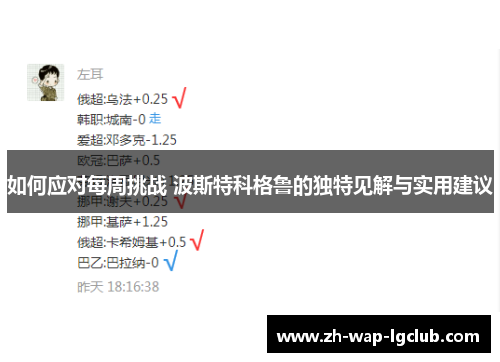 如何应对每周挑战 波斯特科格鲁的独特见解与实用建议
